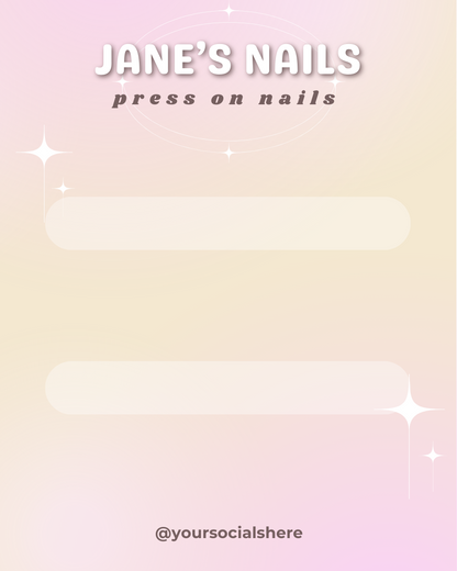 Nail Display & Sizing Card Template