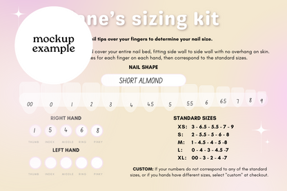 Nail Display & Sizing Card Template