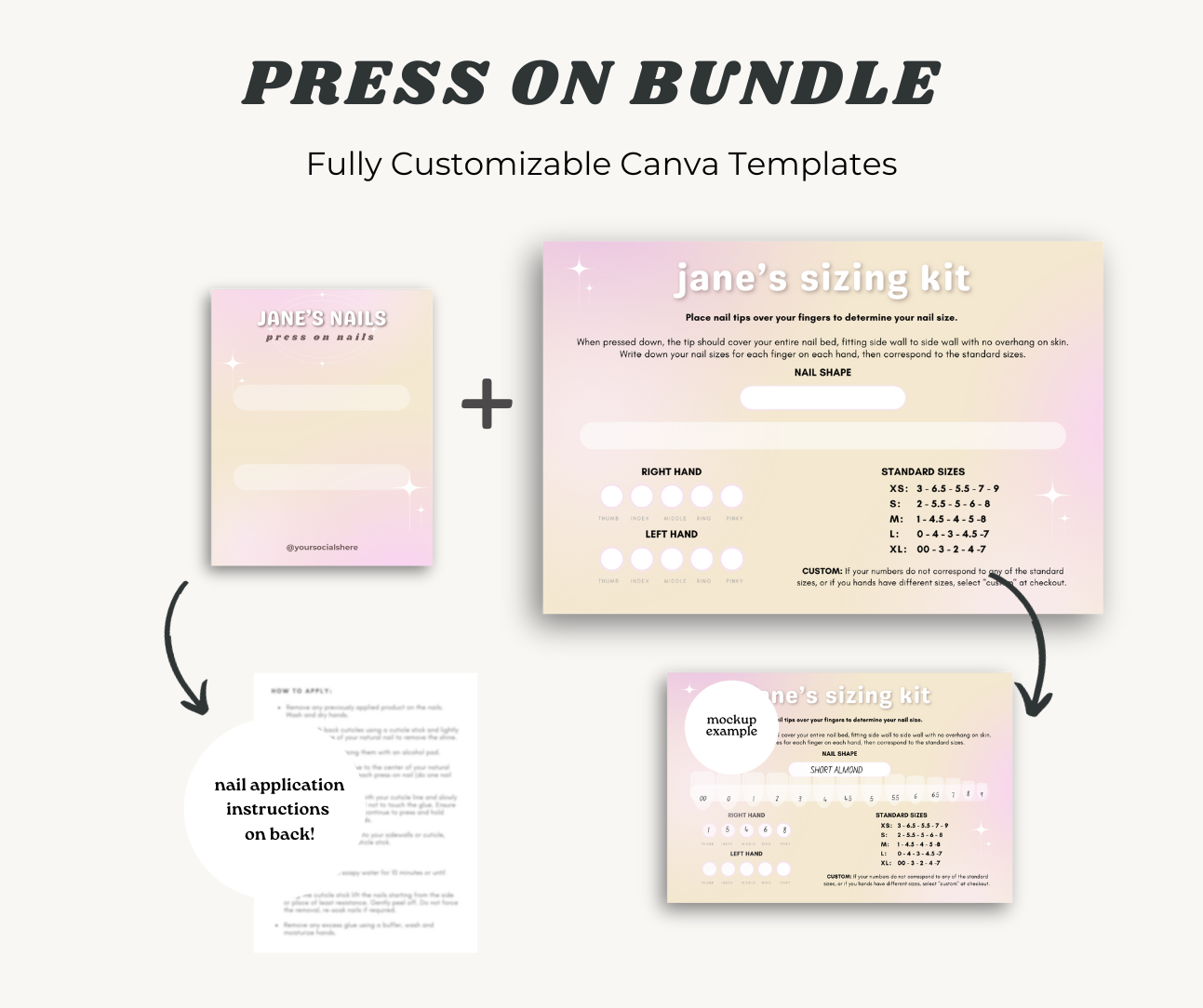 Nail Display & Sizing Card Template