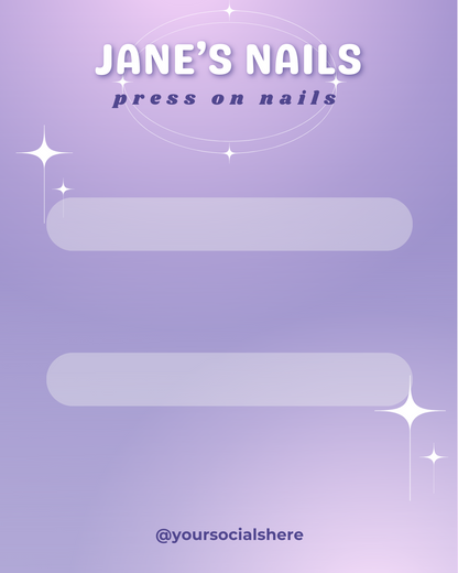 Nail Display & Sizing Card Template