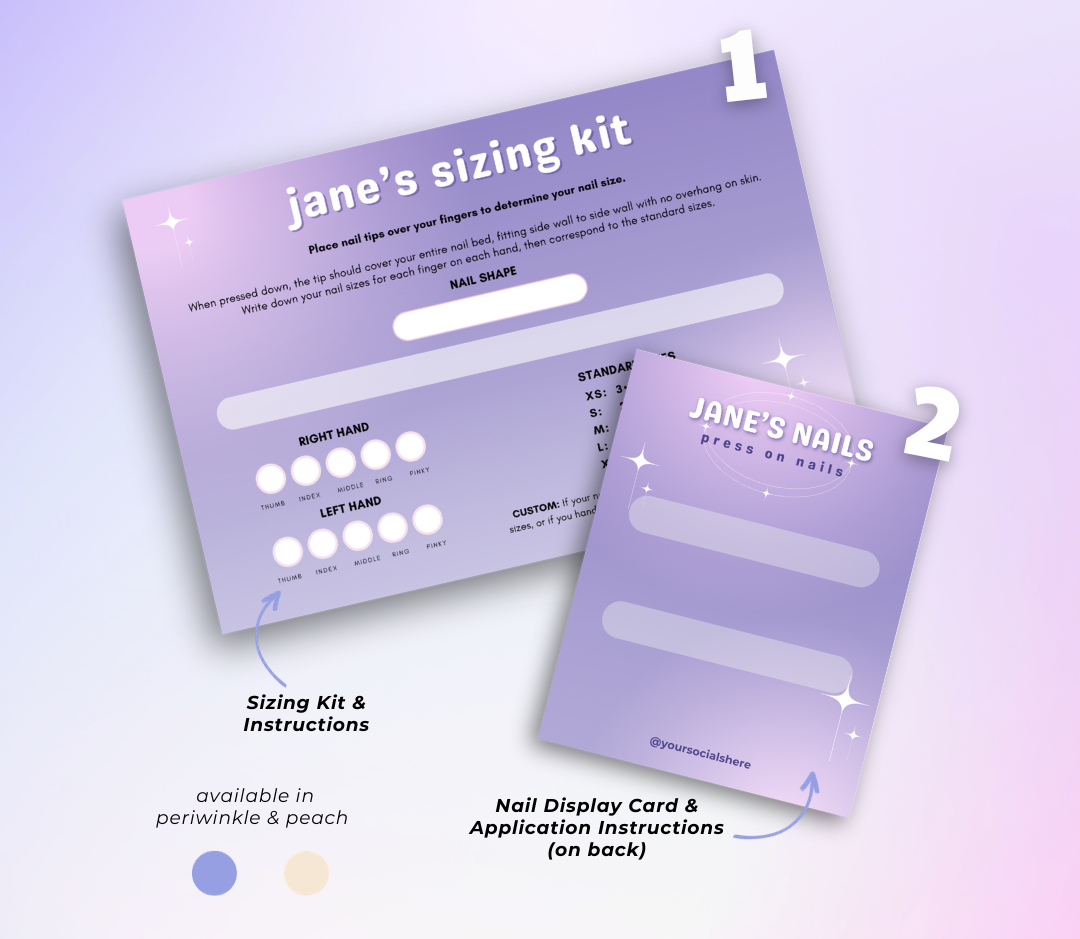 Nail Display & Sizing Card Template